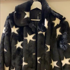 AQUA faux fur star jacket